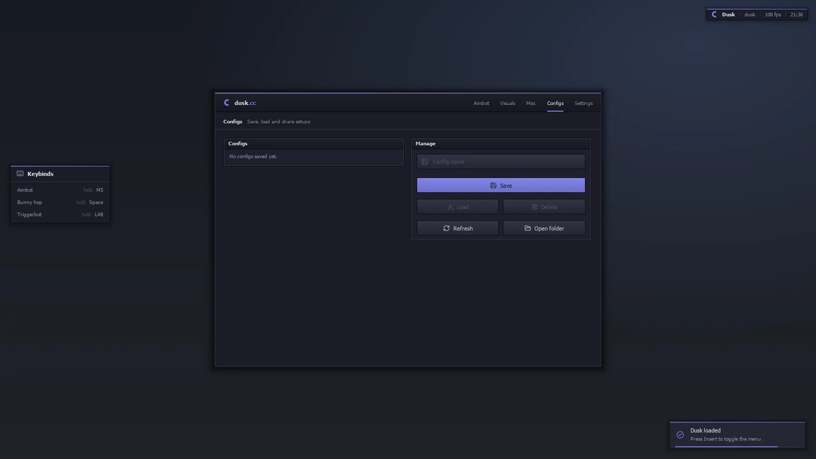 Dusk configs