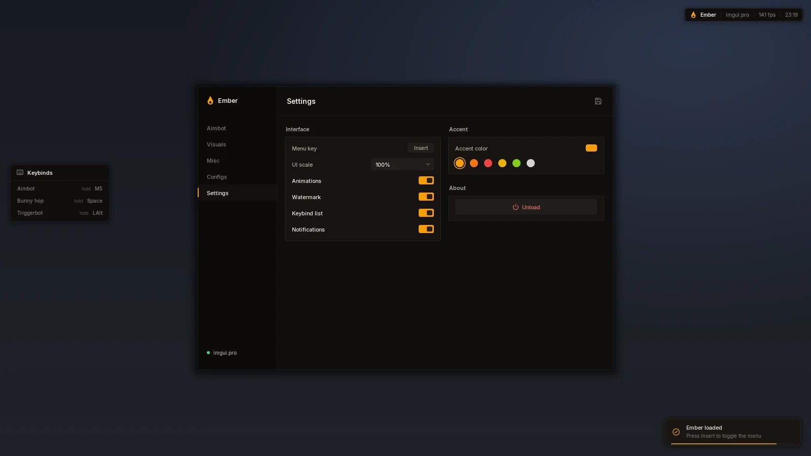 Ember settings