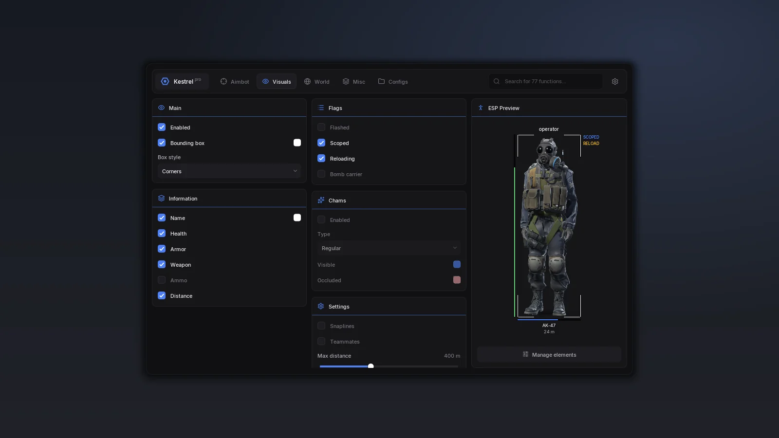 Kestrel visuals