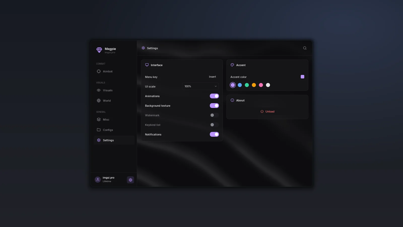Magpie settings
