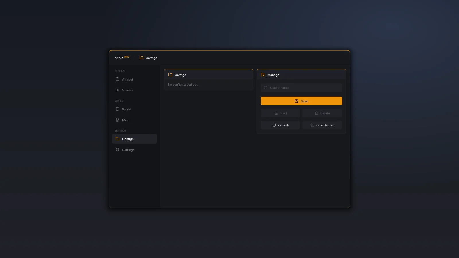 Oriole configs